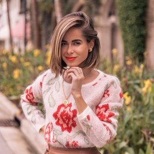 Sezane Floral Sweater Jumper Size Small 34